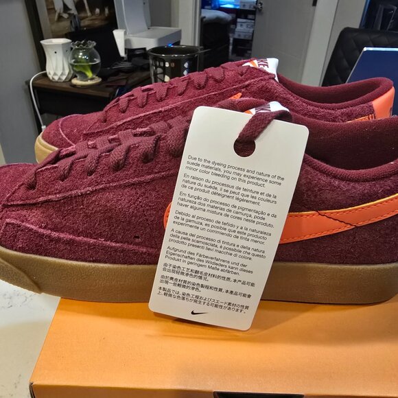 Nike Blazer Low '77 VNTG Trainers Shoes Red/Burgundy/Orange Mens Size 10 NEW - Picture 5 of 9